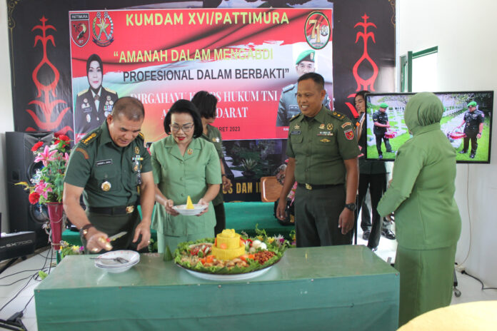 Kumdam Xvi Pattimura Rayakan Syukuran Hut Korp Hukum Tni Ad Ke 71